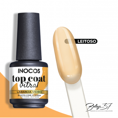 Top coat INOCOS com amostra de cor laranja vidro