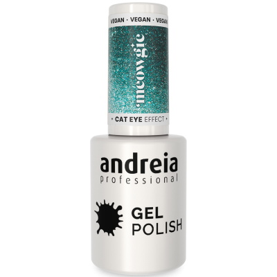 Verniz gel Andreia Professional com efeito Cat Eye cor verde brilhante