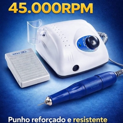 Equipamento profissional de manicure elétrico com punho azul reforçado e resistente