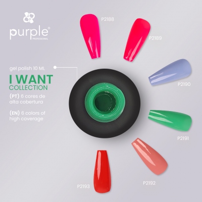 Seis amostras de verniz gel colorido com frasco de verniz verde no centro