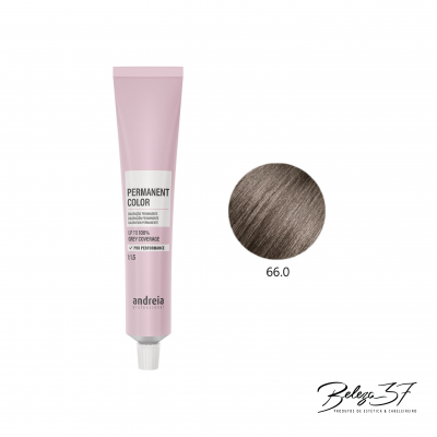 Tubo rosa de tinta permanente para cabelo e amostra de cor castanha cinzenta