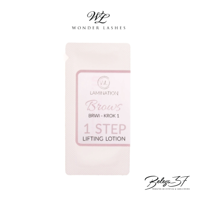 Pacote individual de solução para lifting de sobrancelhas Wonder Lashes em embalagem rosa clara