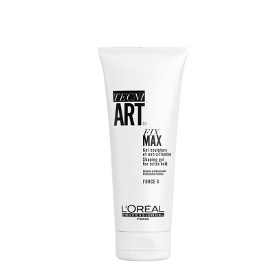 Gel para cabelo L'Oréal Tecni Art Fix Max em tubo branco com texto preto