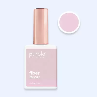 Frasco de verniz de unhas rosa claro com rótulo e tampa metálica