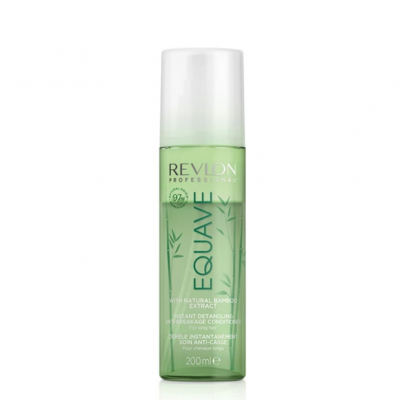 Frasco verde transparente de Revlon Professional Equave com tampa branca fosca