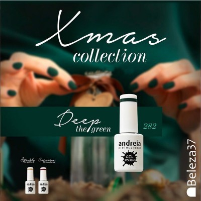 Promoção de verniz gel verde escuro da coleção Natal da andreia professional