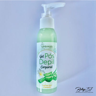 Frasco de gel pós depilatório corporal verde com dispenser branco