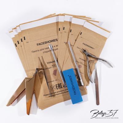 Kit de ferramentas para unhas com embalagens de papel castanho FACESHOWES