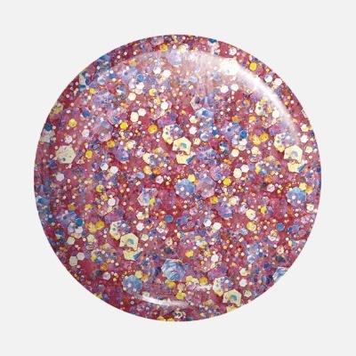 Prato redondo de cerâmica com padrão colorido abstrato