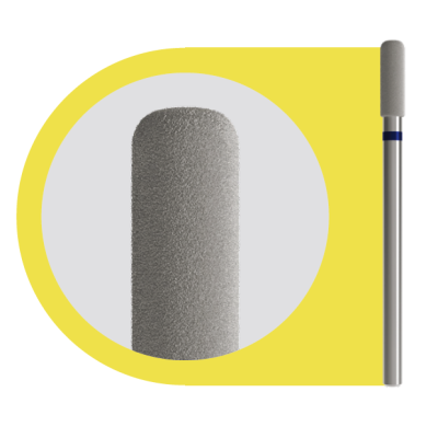 Caneta esferográfica metálica prateada com tampa cinza e faixa azul