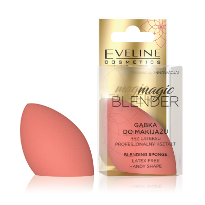 Esponja rosa para maquilhagem Eveline Cosmetics na embalagem