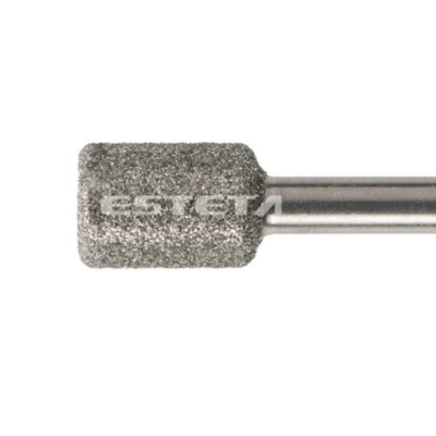 Ferramenta rotativa com cabeça abrasiva cinzenta e haste metálica