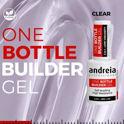 Frasco branco de gel para unhas Andreia Professional One Bottle Builder Gel