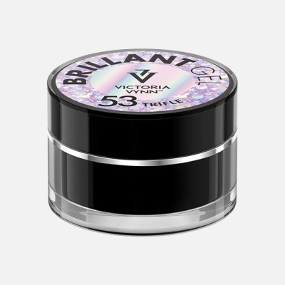 Pote redondo de gel preto com tampa holográfica rotulada