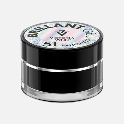 Pote preto com tampa holográfica prateada com texto e detalhes