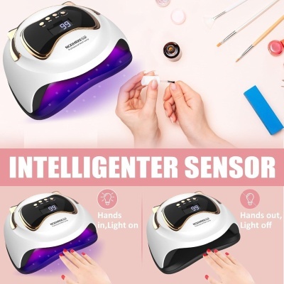 Lâmpada UV LED branca para unhas com visor digital e luz violeta
