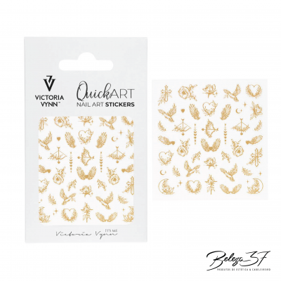 Autocolantes para unhas Victoria Vynn QuickART com desenhos dourados variados