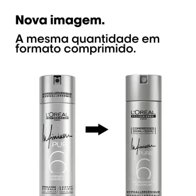 Dois frascos prateados de produto L'Oréal Professionnel com texto preto lado a lado
