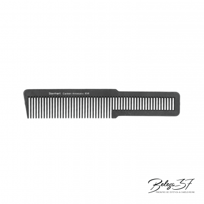 Pente preto de carbono com dentes duplos e inscrição Steinhart Carbon Antistatic 858