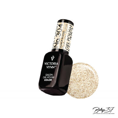 Verniz gel dourado Victoria Vynn com rótulo preto e branco