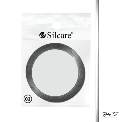 Fita adesiva fina preta da Silcare em embalagem transparente