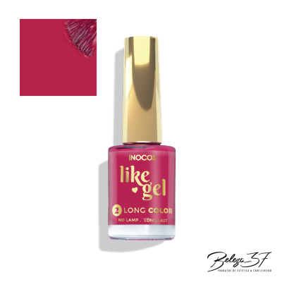 Verniz de unhas INOCOS like gel rosa com tampa dourada