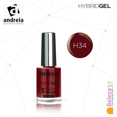 Frasco de verniz para unhas Andreia Professional Hybrid Gel cor vermelha bordô H34