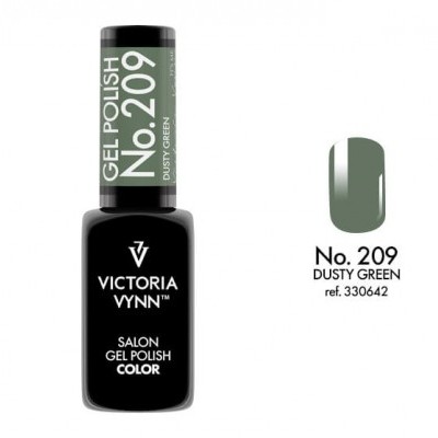 Verniz gel Victoria Vynn No. 209 Dusty Green com amostra da cor