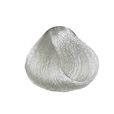 Amostra de cabelo sintético prateado com textura lisa