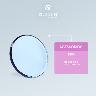 Espelho redondo para mistura de cores com etiqueta rosa e logótipo purple PROFESSIONAL