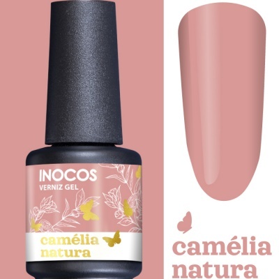 Frasco de verniz gel cor camélia natura Inocos