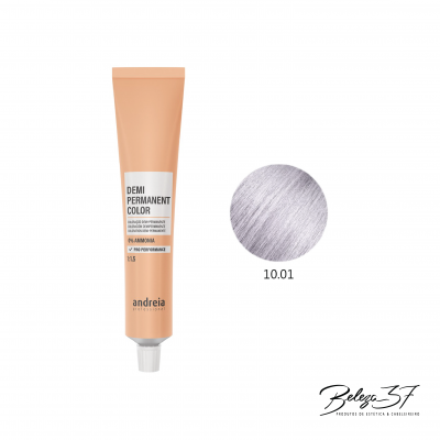 Tubo de tinta de cabelo demi permanent cor 10.01 cinzenta clara