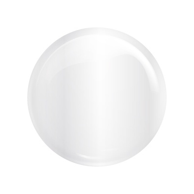 Esfera transparente brilhante com reflexos sobre fundo branco