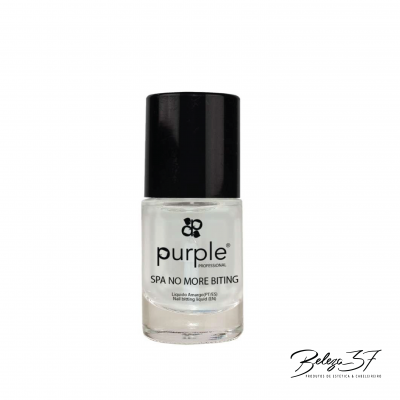 Frasco de líquido amargo para unhas da marca purple, com tampa preta e rótulo branco