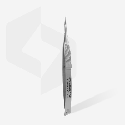 Pinça metálica STALEKS PRO EXPERT 93 TYPE 1 com ponta inclinada