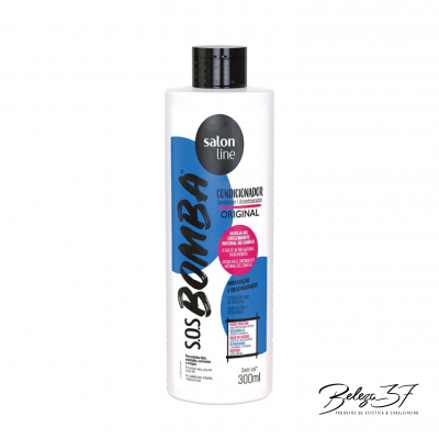 Condicionador Salon Line S.O.S Bomba Original em embalagem branca com tampa preta