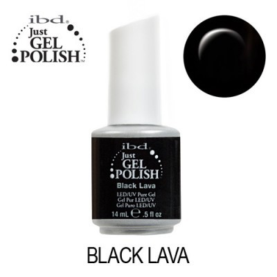 Frasco de esmalte de gel preto IBD Just Gel Polish Black Lava