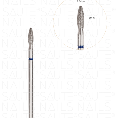 Broca para unhas em metal com cabeça texturizada e anel azul