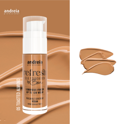 Base líquida Andreia Professional Refresh Silk Foundation 05 Toasted Almond