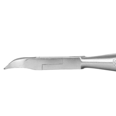 Faca de lâmina curva em aço inoxidável com cabo metálico