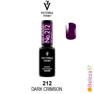 Esmalte gel VICTORIA VYNN Dark Crimson nº 212 com amostra da cor