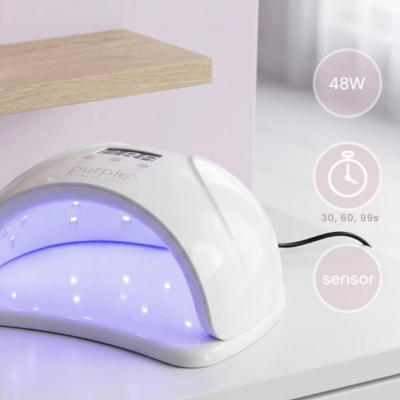Luz UV LED branca para unhas com visor digital e iluminação azul