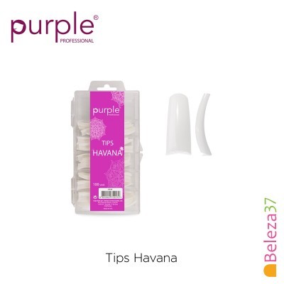 Caixa com 100 Tips Havana para unhas da Purple Professional