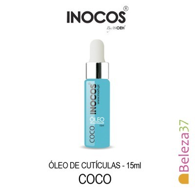 Frasco azul de óleo de cutículas COCO com conta-gotas branco e prata