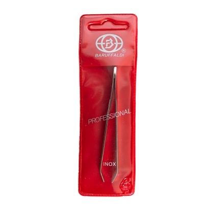 Pinça de metal inoxidável em embalagem vermelha