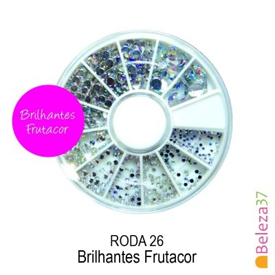 Porta-joias redondo com brilhantes coloridos