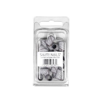 Pacote de sandpapers para unhas cinza com buraco preto no centro