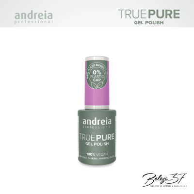 Frasco de verniz gel para unhas Andreia Professional TRUE PURE com tampa rosa e corpo verde