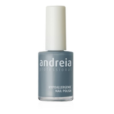 Frasco de verniz de unhas azul cinzento Andreia com tampa branca