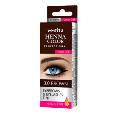Caixa de tinta para sobrancelhas e pestanas 3.0 Brown Venita Henna Color